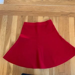 Tahari red wool skirt